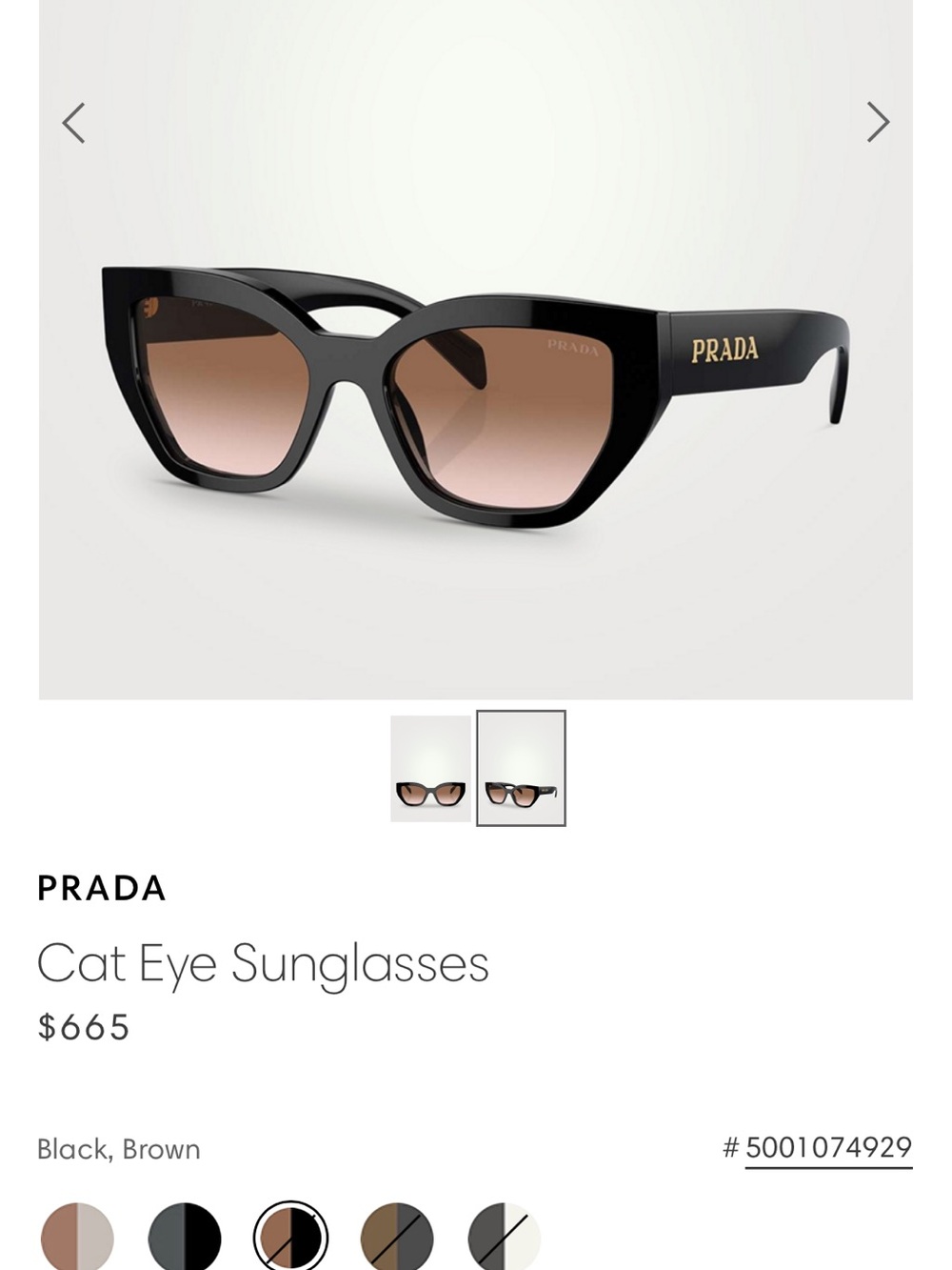 Prada cat eye sunglasses